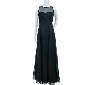 Vintage New Image Luxgoth Wedding Formal Cutout Maxi Dress Black Womens Size 12